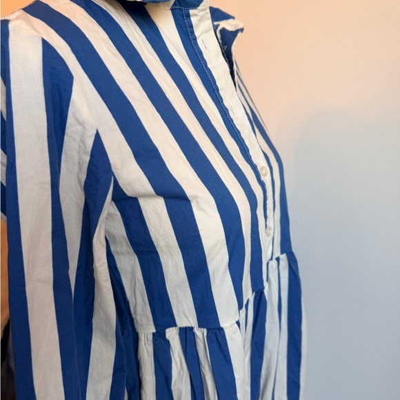 Tahari Blue and White Striped Button-Front Maxi Dress XS - Picture 9 of 16